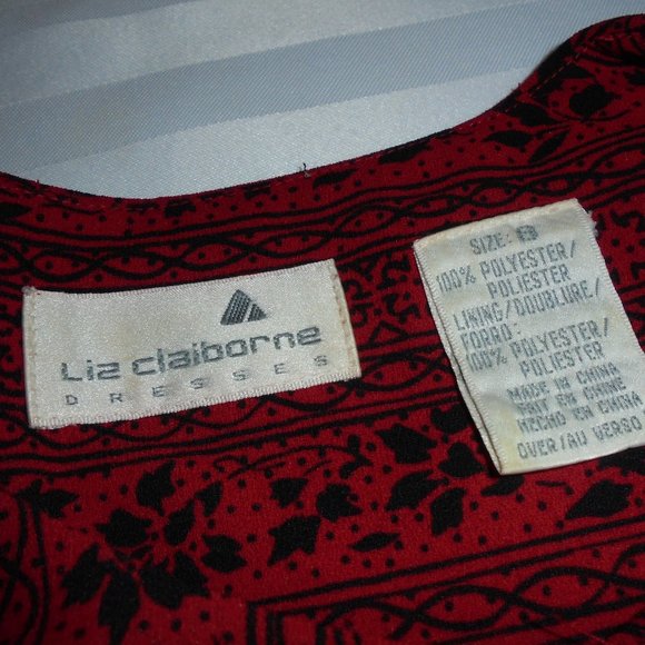 Blouse Long Seeve red black Button-down dressy shirt top wear to work - Picture 11 of 11